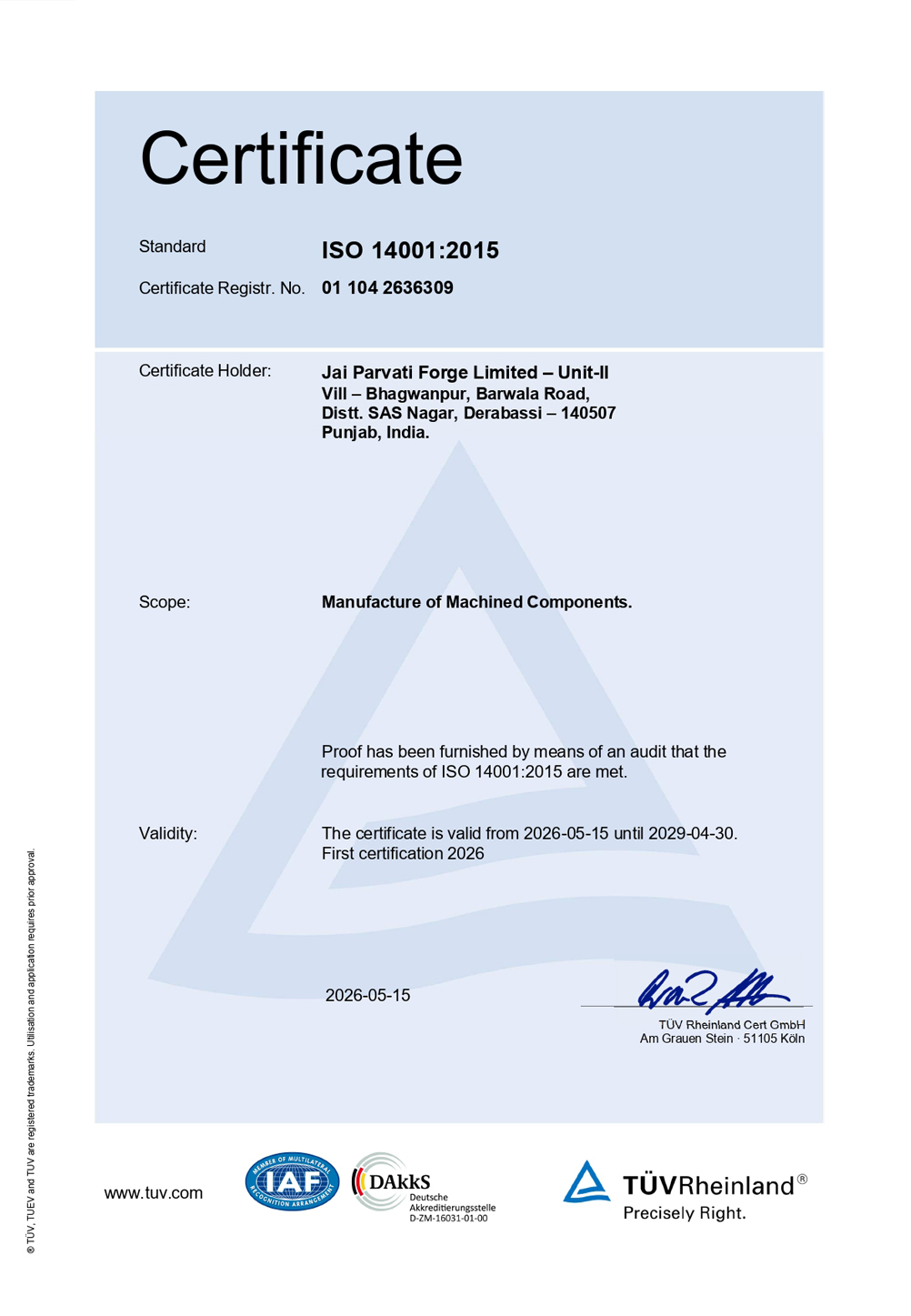 Certificate 5
